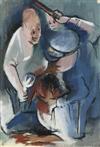 NORMAN LEWIS (1909 - 1979) Untitled (Policeman Beating an African-American Man).